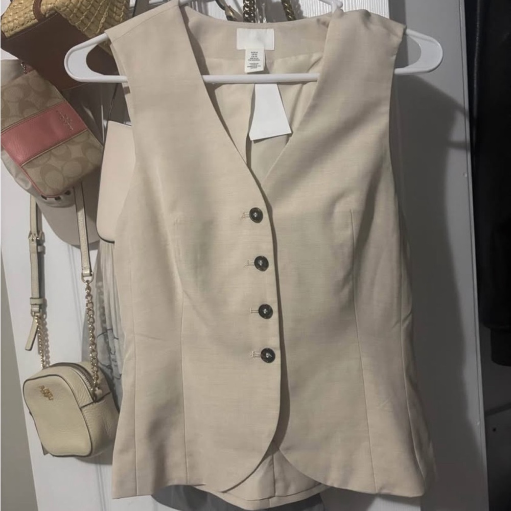 Cream Button-Up Vest